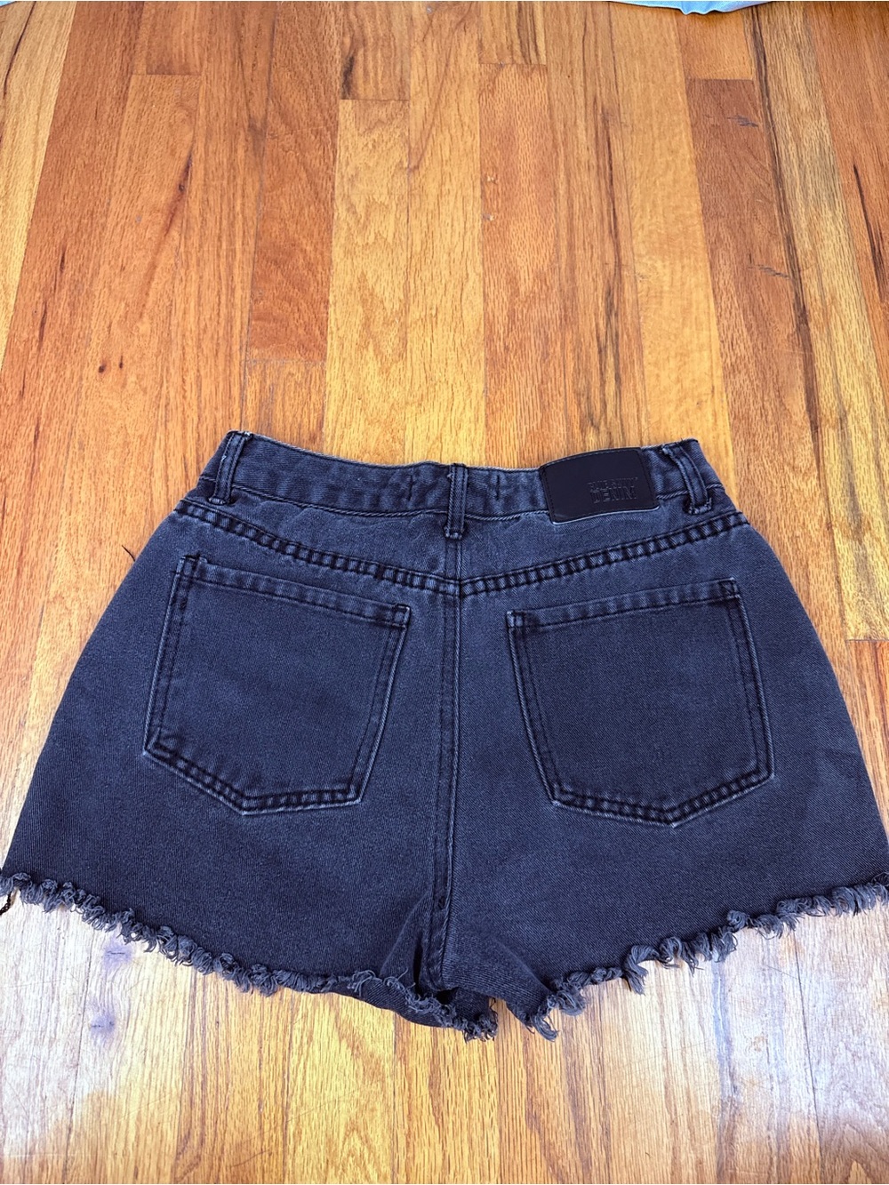 Blue Savy Black High Waisted Denim Cutoff Shorts Size 5/27 Frayed Hem
